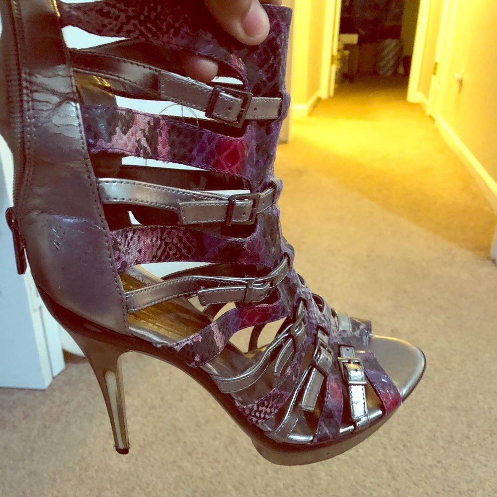 Snake print heels